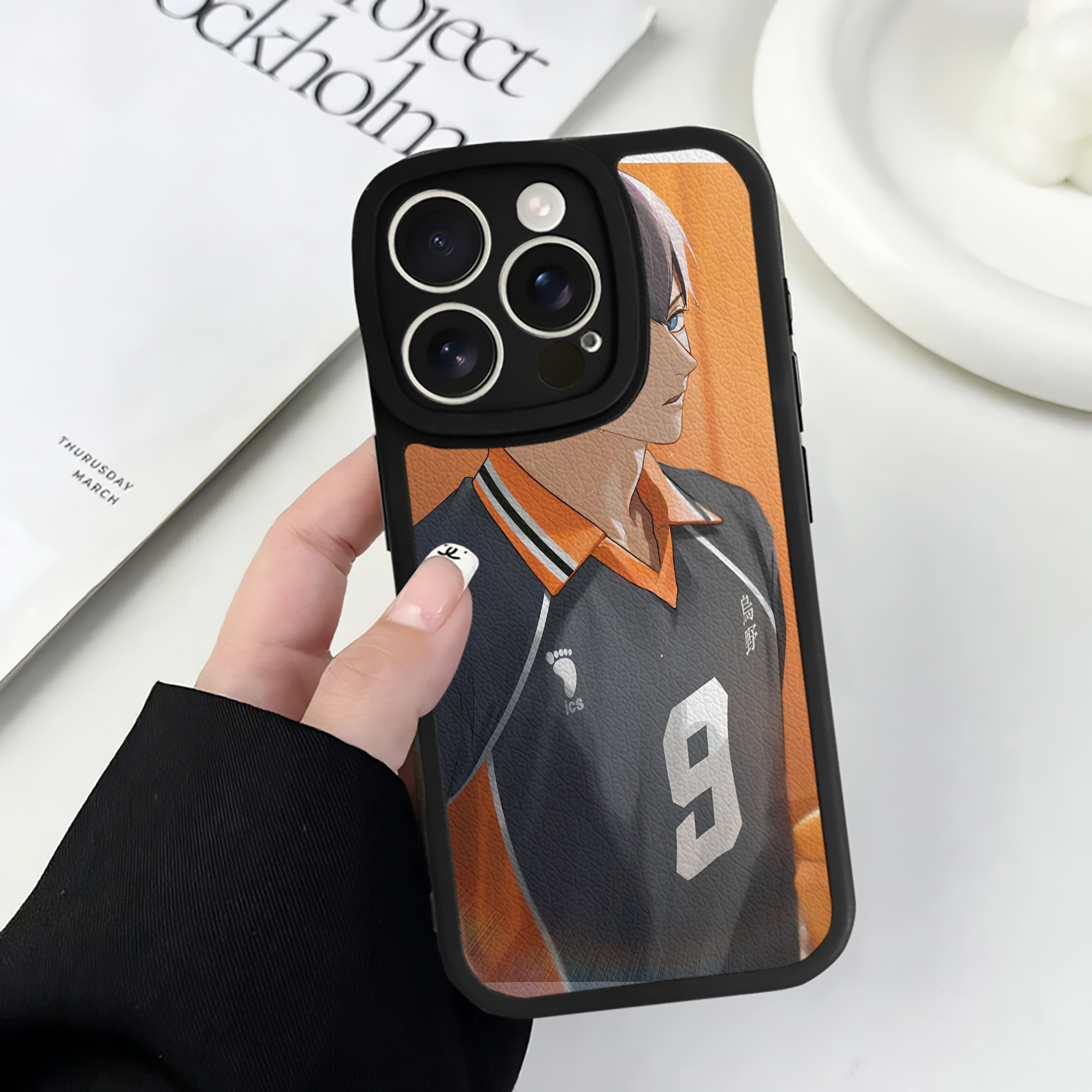 （画像用） ハイキュー!! Haikyu!! 【iPhone 16シリーズ対応】シリコンスマホケース（レザー調） 材質：シリコン